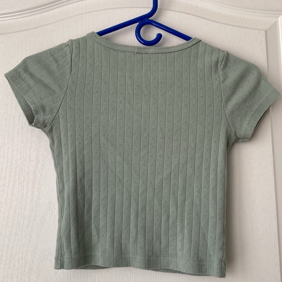 Brandi Melville. Crop top button down. XS/S blueish green color - Picture 5 of 5